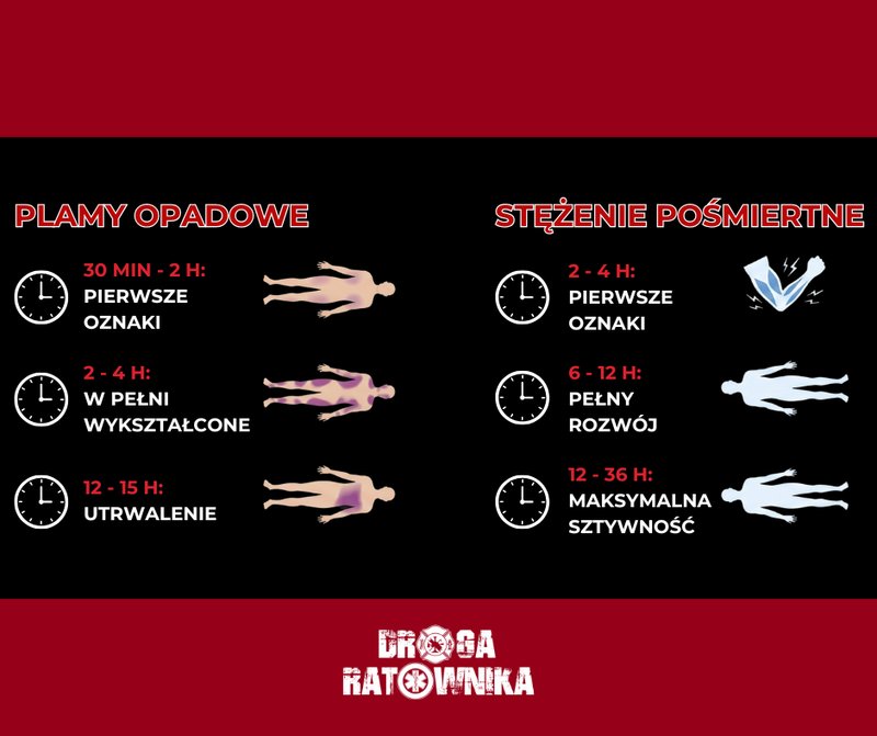 Stężenie pośmiertne i plamy opadowe – jak wyglądają, kiedy i w jakim czasie występują (Medyczne Działania Ratownicze w KSRG)