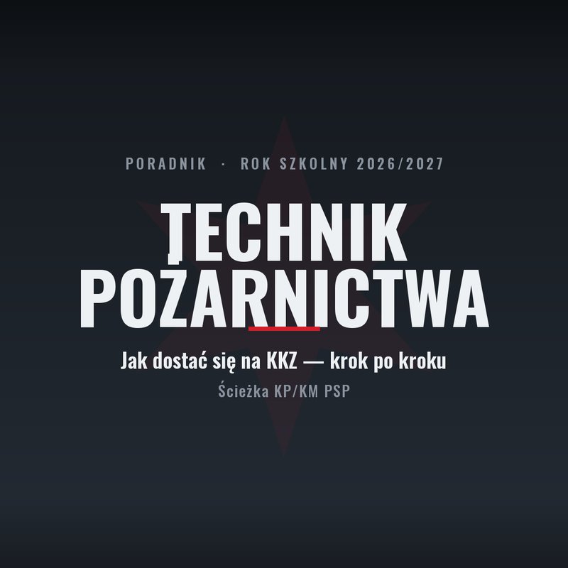 Poradnik dla przyszłych aspirantów. Technik pożarnictwa (KKZ) dla strażaków PSP w służbie na NOWYCH zasadach 2026/2027.