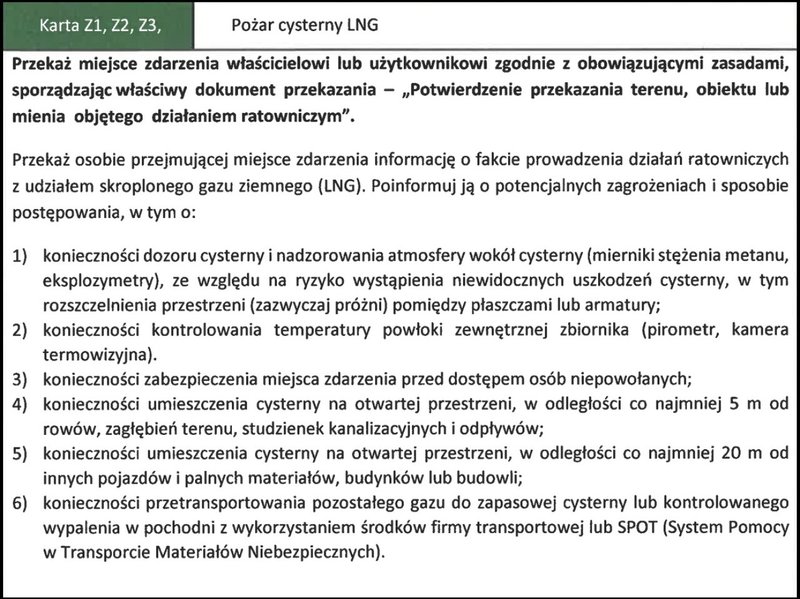 Przekazanie miejsca zdarzenia (karty Z1, Z2, Z3)