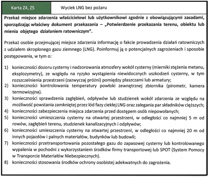 Przekazanie miejsca zdarzenia (karty Z4, Z5)